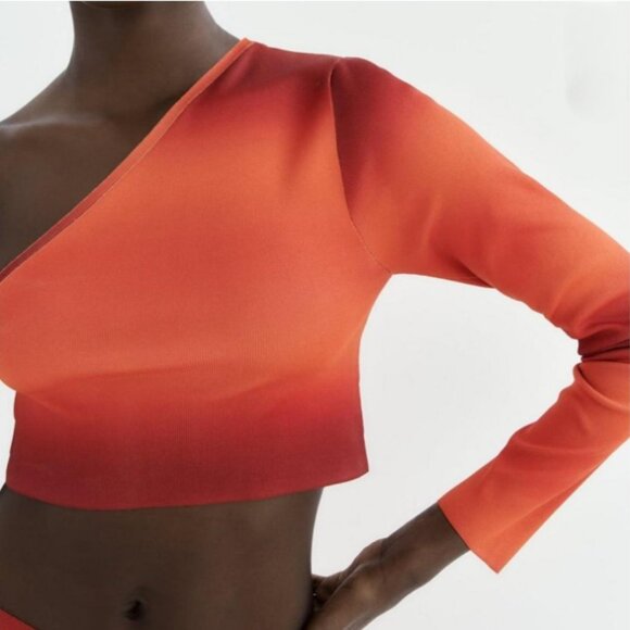 NEW Zara Blogger-Fave One-Shoulder Tie-Dye Crop Top, Size S - Picture 12 of 16